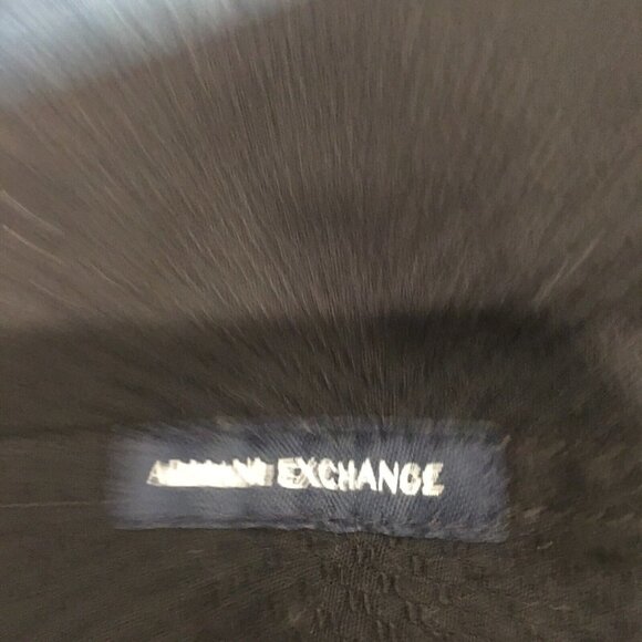 ARMANI EXCHANGE 2015 Black Textured Hidden Buttons Pocket Slim Shirt Men's Small - Picture 8 of 9